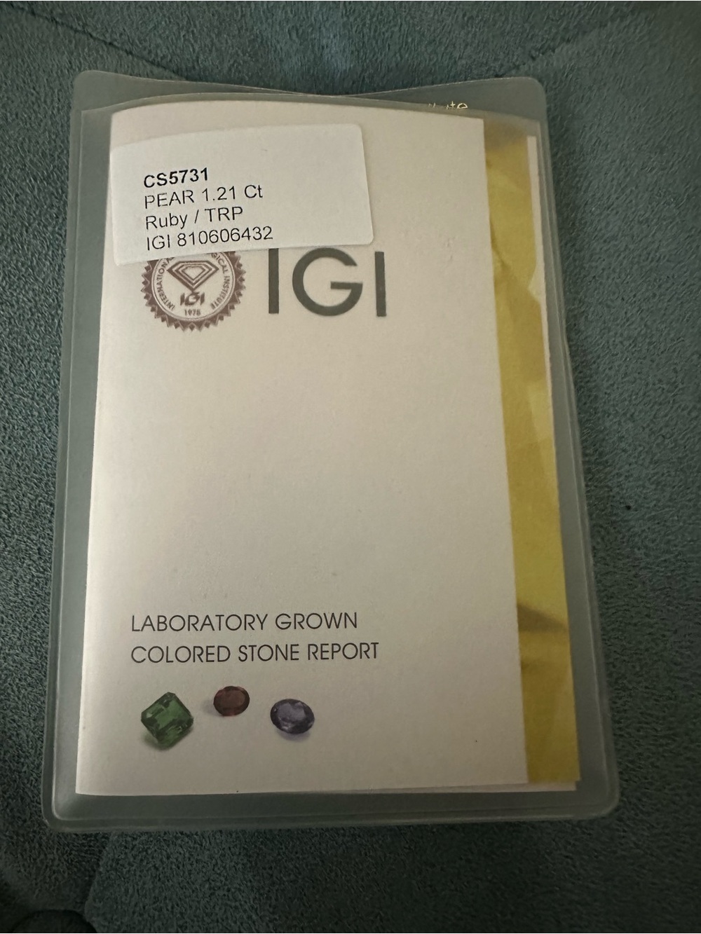 Pearl Ruby 1.21 carats Laboratory Grown